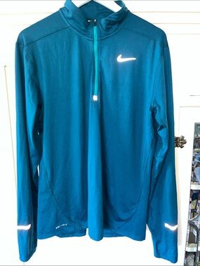 Nike Men's Teal Half-Zip Dri-FIT RUNNING top